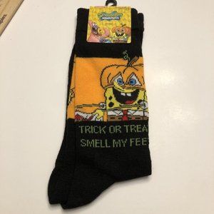 SpongeBob SquarePants Women's Halloween Crew Socks, 1 Pair Pumpkin Head
